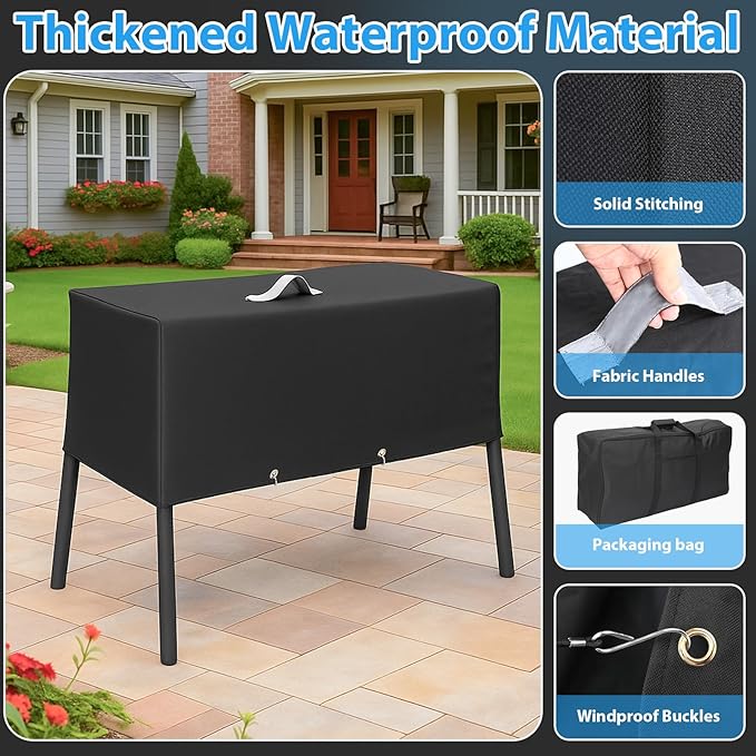 Utheer Grill Cover for Camp Chef 2 Burner Stoves, Heavy Duty 600D Waterproof Fabric Grill Cover for Camp Chef Explorer EX60LW, EX60P, EX280LW, YK60LW, with Stove Carry Bag