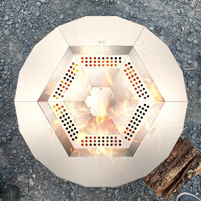 Heat Deflector for Solo Stove Bonfire 19.5", 304 Stainless Steel Portable Heat Diffuser with Handle&Leg Accessory for Bonfire Fire Pit Captures/Redirects Warmth for Solo Stove Accessories