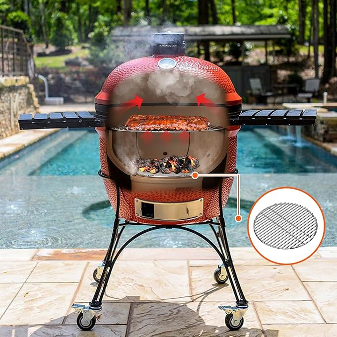 onlyfire Stainless Steel High Heat Charcoal Fire Grate for X-Large Big Green Egg, Weber 22 Inch Charcoal Grills -17 Inch
