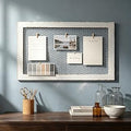 SOFE Chicken Wire White Framed Bulletin Boards for Walls, Wooden Grid Shelf for Jewelry Organizer, Decorative Notice Memo Board or Vision Board, Hanging Photo Display Board for Home Office Wedding
