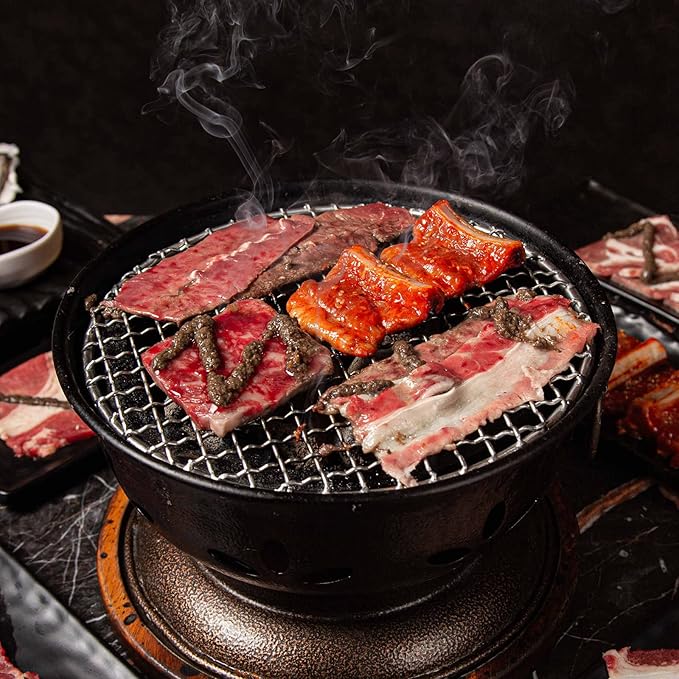 HARFINGTON 10pcs Round BBQ Grill Net 10.6" Dia Galvanized Iron Flat Barbecue Mesh Mat for Baking Smoking Charcoal Grilling Roasting