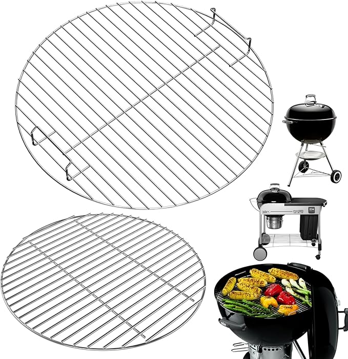 7435 7441 Grill Grate for Weber 22 Inch Kettle Charcoal Grill, 22" Cooking Grate for Weber Master Touch 22, Performer, Jumbo Joe Premium, Original Kettle Accessories, Stainless Steel –Easy Clean