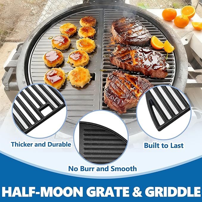 SafBbcue 24" Kamado Cooking Grate Griddle for 24 Inch Kamado Grill Replacment Parts Joe Big Joe Pro Joe Charcoal Grills BJ24RHC Big Joe II, for Kamado E6/S6 Joe Big Joe I, II III Grills