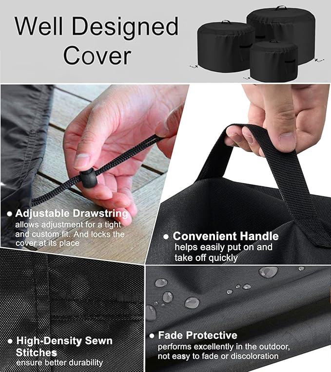 Smokeless Fire Pit Cover Round Outdoor, Falezern Large Stove Bonfire Shelter Cover Waterproof and Windproof, Stove Shelter Cover Compatible with Solo Stove Yukon and more. 29"D X 18"H (L)