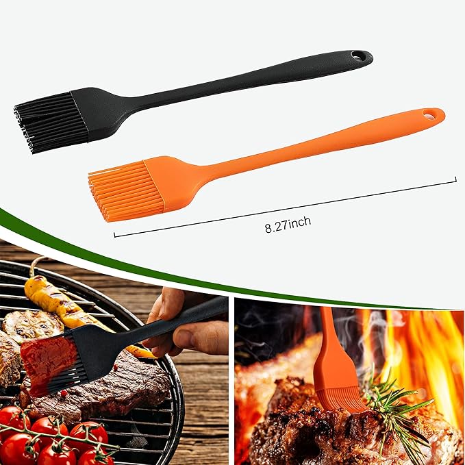 POLIGO Smash Burger Press Kit - 4 in 1 Stuffed Burger Mold, Cast Iron Burger Presses, Sauce Brushes Included - Non Stick Smash Burger Press Set for Grill and Griddle Cooking, Black Round and Rectangle