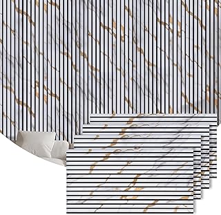 4 Packs Acoustic Wall Panel, 47.2"x23.6"x0.75" Wood Slat Sound Absorbing Panel, Sound Proofing Panels for Office,Home Theater,Studio, Wood Faux Marble