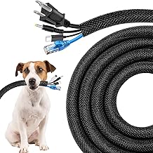 Secbolt Cord Protectors from Pets No Chew, 10ft - 1/2 inch Ultra Durable Cord Covers for Pets, Bite-Resistant Cable and Wire Protector for Cats, Dogs, Rabbits - Black