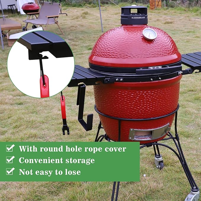 Vankey Grill Grate Lifter Gripper, Cast Iron Cooking Grid Lifter Accessories for Kamado Joe Charcoal Grill Green Egg Primo Set for Moving Cast Iron and Stainless Steel Grilling Nets