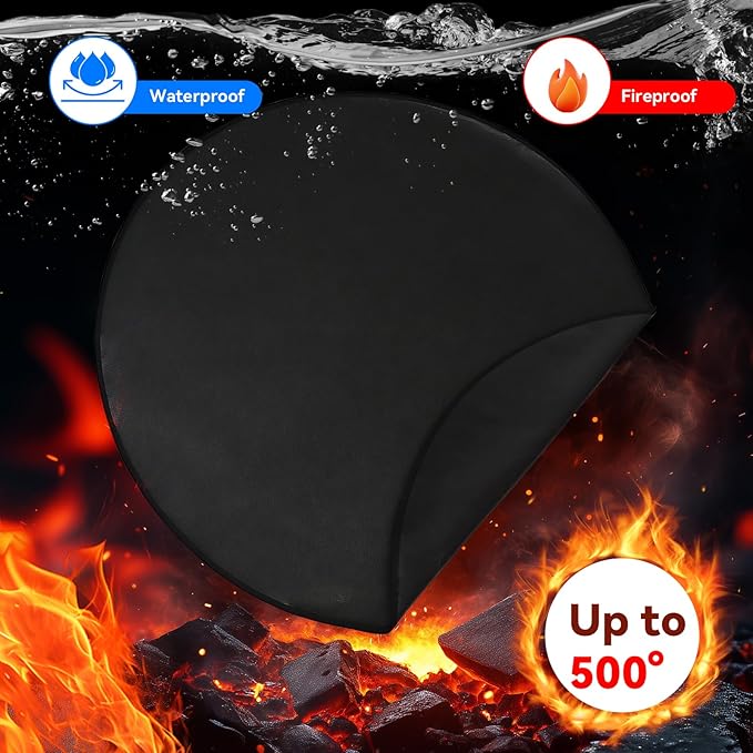 Solo Stove Bonfire 42" Fire Pit Mat, Double-Sided Fireproof Grill Mat Protector for Outdoor BBQ, Round Camping Stove BBQ Mat for Patio, Deck, Lawn & Ground Protection
