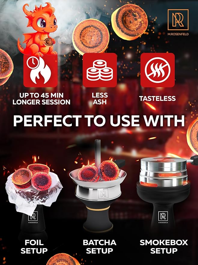 10 pcs Charcoal Tablets for Incense - Hookah Charcoal Hookah Coals for Hooka - Quick Light Charcoal Tablets - 33 mm Premium Quality Incense Charcoals Discs - 10 Charcoal for Incenses Burning