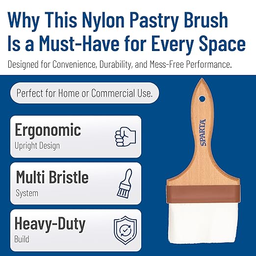 SPARTA 4039900 Nylon Wide Brush, Flat With Nylon Bristles, 4 Inches, Brown, (Pack of 12)