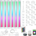 LAMPAOUS Under Cabinet Lights RGB LED Light Bar Plug in for Shelf,Desk,Display Case Cabinets Lights,Color Changing Shelves Strip Lights Works with Alexa,Google,Smart APP,TV,Monitor Backlight,6pcs