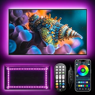 Daymeet Led Lights for TV, 16.4 FT Smart LED TV Backlights for 45-85 inch USB TV Behind Lighting Color Changing RGB TV Led Light Strip with Remote Music Sync Bluetooth APP Control for Bedroom, Party