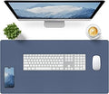 Bloss Grey Blue Desk Mat, Leather Desk Matt for Desktop, Waterproof Large Keyboard Mat, Computer Mat for Office/Home/Decor(31.5 x 15.7 Inches)