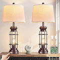Reaketon Farmhouse Table Lamps for Living Room Set of 2, 28" Dimmable Touch Control Table Lamp with Oil Rubbed Bronze Finish, Bedroom Lamps for Nightstand, 4 Bulbs Included