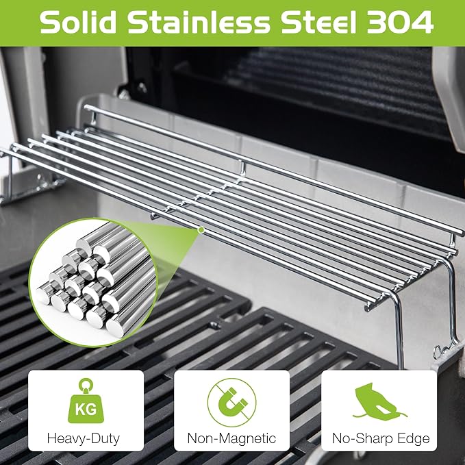 65054 Warming Rack for Weber Genesis 300 Series (2007-2016) E310 E320 E330 S310 S320 S330 Gas Grill Replacement Parts 81323 62749 Stainless Steel
