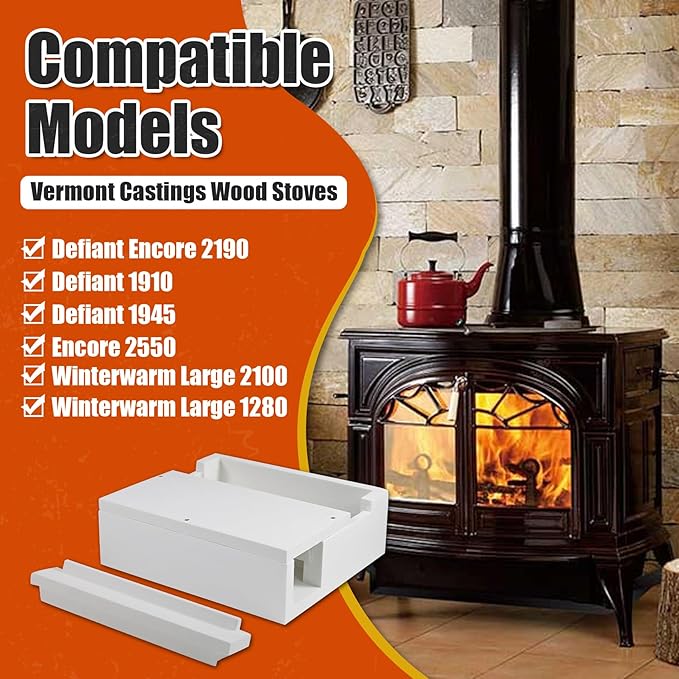 1602510A Refractory Assembly with 1602511 Access Panel, Replacement for Vermont Castings Defiant Encore 2190, Defiant 1910,1945 & Encore 2550 & Winterwarm Large 2100,1280 Wood Stoves