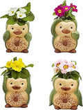 Bird/ Penguin Mini Succulent Pots, 3.6x3.5x2.3,Ceramic Animal Succulent planters,Cute Set- 4 small Flower pots,Cactus Animal Planter, Indoor/ outdoor Plant Pot,Funny Planters with Drainage Hole