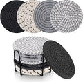 8 Pcs Coasters for Drinks, Absorbent Coasters, Cotton Woven Drink Coasters, Braided Coasters Heat-Resistant for Home Coffee Table Desk Cups Tabletop Protection Coasters