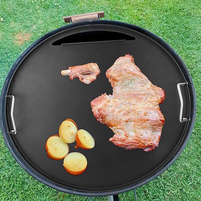 Full Size Griddle Inserts for Weber 18" Charcoal Grills, Flat Top Griddle for Weber Jumbo Joe, Original Kettle Charcoal Grill, Compatible with Charbroil Patio Bistro TRU-Infrared Electric Grill