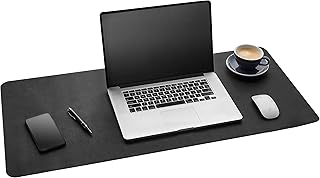 Gallaway Leather Desk Mat, Office Writing Desk Pad, Large 36" x 17" Black, for Top of Desks, Gift Ready Elegant Computer Desk Cover Protector PU Leather