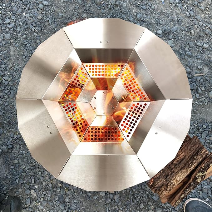 Heat Deflector for Solo Stove Ranger 15", 304 Stainless Steel Portable Heat Diffuser with Handle&Leg Accessory for Ranger Fire Pit Captures and Redirects Warmth