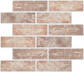 16-Pack 3D Faux Brick Acoustic Wall Panels, 11.8" x 11.8" PET High Density Soundproof & Noise Cancelling Felt Tile with 96 Adhesive Tabs, Sound Absorbing Panels for Home Office, Rustic