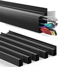 Delamu 6 Pack Safe & Tidy Black Cable Management Solution - Protect Kids & Pets with Home Office Cable Management Under Desk, Cable Organizer, Cable Management Kit, Cord Organizer for Desk, 15.7in x 6