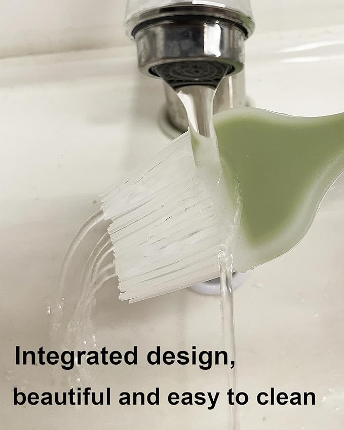 Pastry Brush Silicone Basting Brush for Cooking,2PCS 10+8 in Heat Resistant Food Brushes for Baking, Grilling, Cooking and Spreading Oil, Butter, BBQ Sauce, or Marinade (Green)