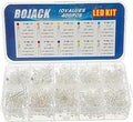 BOJACK 10 Colors 400 pcs 3mm LED Diode Lights Assored Kit Pack (Red/Ora/YEL/Gre/Blu Transparent DC 2V - 3.2V 20mA) Bright Lighting Bulb Lamps Electronics Components 3 mm Light Emitting Diodes Parts