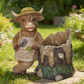 Cute Plant Pots Indoor - Cool Highland Cow Flowers Pots with Drainage,Small Flower Pot for Succulents,Cacti,Small Plants,Mini Planters for Home Desk Patio Decorations,Unique Gift for Plant Lovers