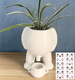 Creative Ceramic Human Shape Planter Funny Penis Planter with Drainage, Stylish Peeing Pot For Indoor/Outdoor Positive Penis Gifts Piss Succulent Plant Pot Gift for Father Friends Family (White)