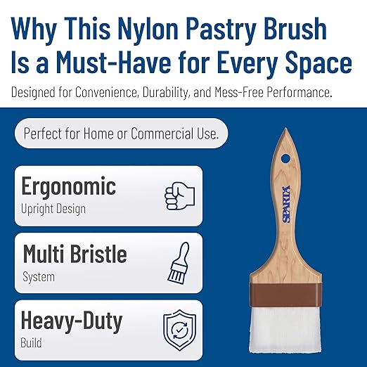 SPARTA 4039800 Nylon Wide Brush, Flat With Nylon Bristles, 3 Inches, Tan, (Pack of 12)