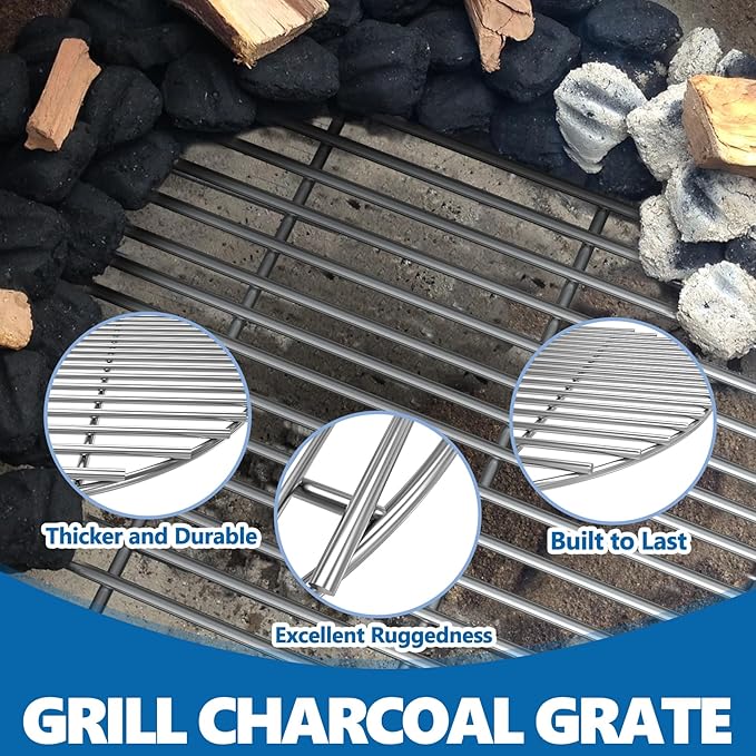 SafBbcue 19.5" Round Grill Grate for Akorn Kamado Ceramic Grills, Charcoal Grate for Pit Boss K24 Louisiana Grills K24, Grates for Char-Griller 16620 Grill Replacement Parts Kamado Acorn Accessories