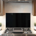 DAIFURONGE Tempered Glass Backsplash for Kitchen, Black and White Art Stove Backsplash Protector - Easy to Clean Wall Decor (Black, 30"x18"(76.2x45.72cm))