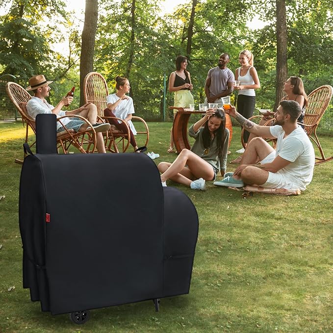 Outdoor Grill Cover for Royal Gourmet CC1830FC 28-Inch Barrel Charcoal Grill, Waterproof 600D Heavy Duty BBQ Grill Cover, Cover Geny Charcoal Grill Covers Fit Royal Gourmet CC Series Grills.