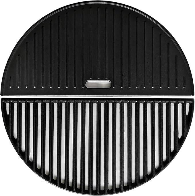 SafBbcue 18" Griddle & Grate for Kamado Joe Grill Parts Classic I, II, III Series Large Big Green Egg Grate, Vision Grill VGKSS-CC2 Accessories and Other Kamado Grill Cast Iron