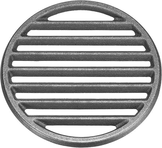 PATIKIL Cast Iron Fire Grate, 5.9" Round BBQ Grill Grate Replacement High Heat Charcoal Plate Fire Bottom Grate Grilling Accessories 6 Slots for Grilling Barbecue