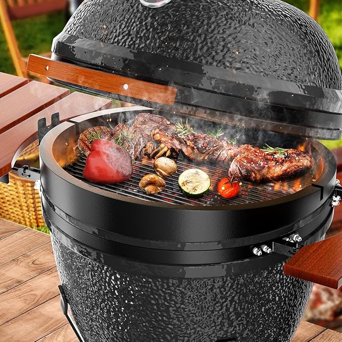 24" Round Grates for BGE, Big Green Egg XL, Weber Summit E6 S6 Kamado Joe Pro Joe Big Joe I, II III Smokers 24" Charcoal Grill and Firering, Outdoor BBQ, Fire Pit Camping, Picnics Cooking Grid