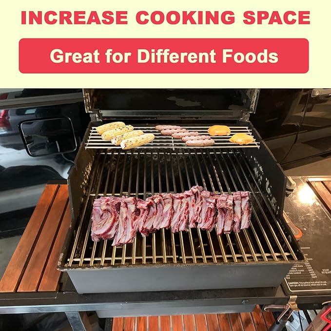DcYourHome 7513 Warming Rack for Weber Genesis 1000-5500 Genesis Silver & Gold B/C Grill Parts, 24.9 Inch Stainless Steel Warming Rack for Weber 900, Platinum I & ll, Spirit 700 Platinum C Grill Rack