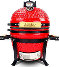 London Sunshine Ceramic BBQ Charcoal Kamado Grill 13 inch Portable Tabletop BBQ Grill Red