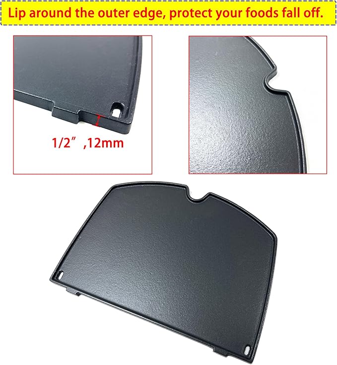 Direct Store DC137 6559 Cast Iron Cooking Griddle Replacement for Weber Q200 Q220 Q240 Q260 Q2000 Q2200 Q2400 Series, Gas Grills Griddle Fits 396001 396002 394001 566014 566001