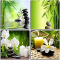 NAN Wind Modern 4 Panel Zen Giclee Canvas Print Spa Wall Art Spa Massage Treatment Pictures on Canvas Wall Art for Home Office Decorations Living Room Bedroom