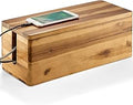 TIDITA Acacia Wood Cable Management Box Round Edge - 16" L Wooden Cable Organizer Box for Electrical Hiding Cord Management - Power Strip Hider Cable Storage Box for Office, Router Wires, Under Desk