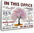 HDXUFJQ Office Inspirational Wall Art In This Office Canvas Wall Decor Team Rules Motivation Positive Quotes Pictures Prints Teamwork Painting for Home Office Ready to hang(12"x16")