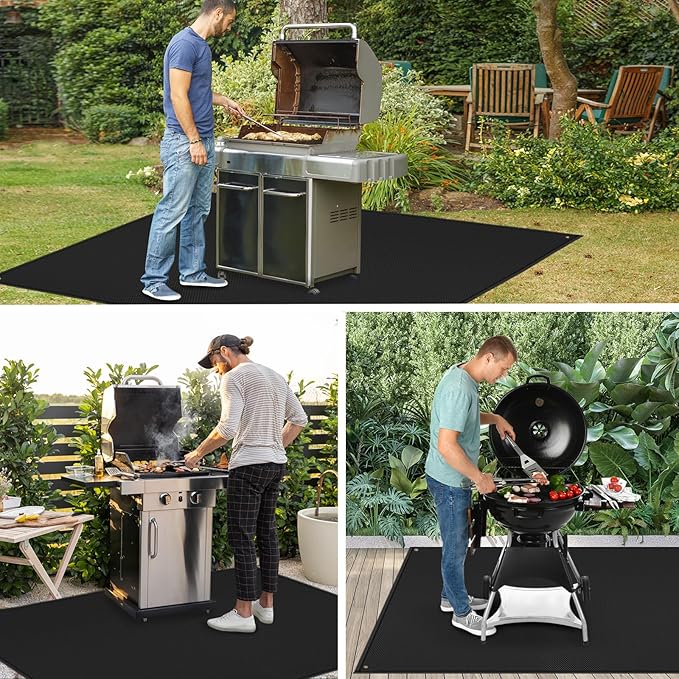 TOHONFOO 90 x 48 in Extra Large Grill Mat for Outdoor Grill - Grilling Mats for Outdoor Grill to Protect the Deck, Patio, Pavers - Easy to Clean BBQ Mats - 1mm