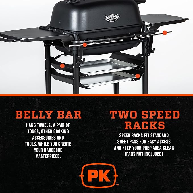 PK Grills Portable Charcoal Grill and Smoker, Aluminum Outdoor BBQ Grill, Portable Grill for Camping, Backyard Grilling, Park, Tailgating, New Original PK Aaron Franklin Addition, Coal