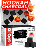 Hookah Coals Coconut Hookah Charcoal – 200 Count & 3 KG (6.6 lbs) – Value Pack Premium Quality 25mm (1x1x1 in) – 100% Natural Coconut Coals for Hookah Cubes – NOT Quick Light Charcoal Coco
