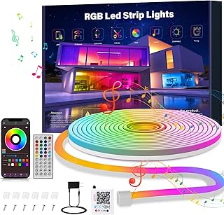 Ledagic 10ft Rgb Led Neon Rope Lights with Remote App Control, IP65 Waterproof Neon Strip Lights for Outdoor, DIY Design Flexible Led Rope Lights for Bedroom Music Sync, Gaming Accessories, Room Decor
