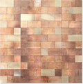 Yipscazo Peel and Stick Backsplash Tile, Stick on Stainless Steel Backsplash Metal Tiles for Kitchen Walls in Copper (12''x12'',10 Sheets)
